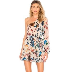 Tularosa | Single Sleeve Beige Print Dress - M8